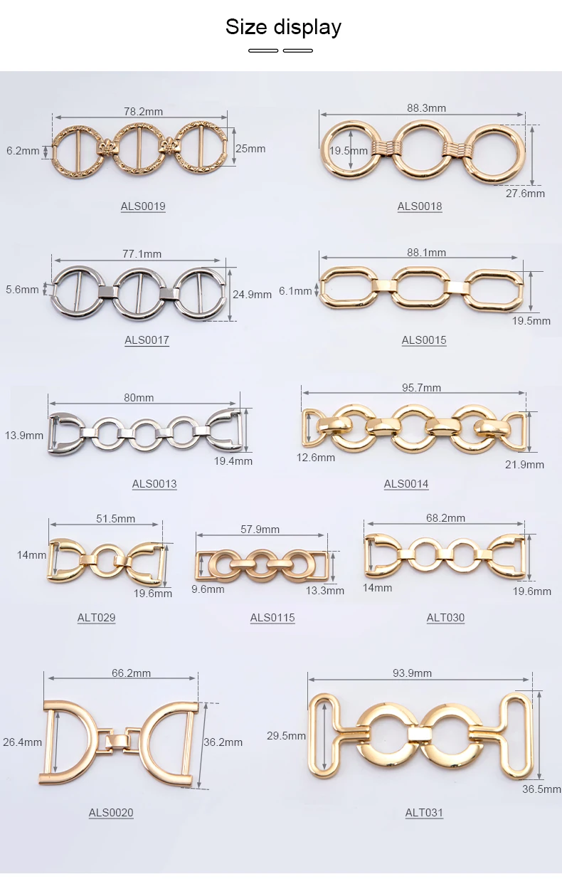 Luxury Gold Metal Bikini Beachwear Strap Connector Buckle Accessories