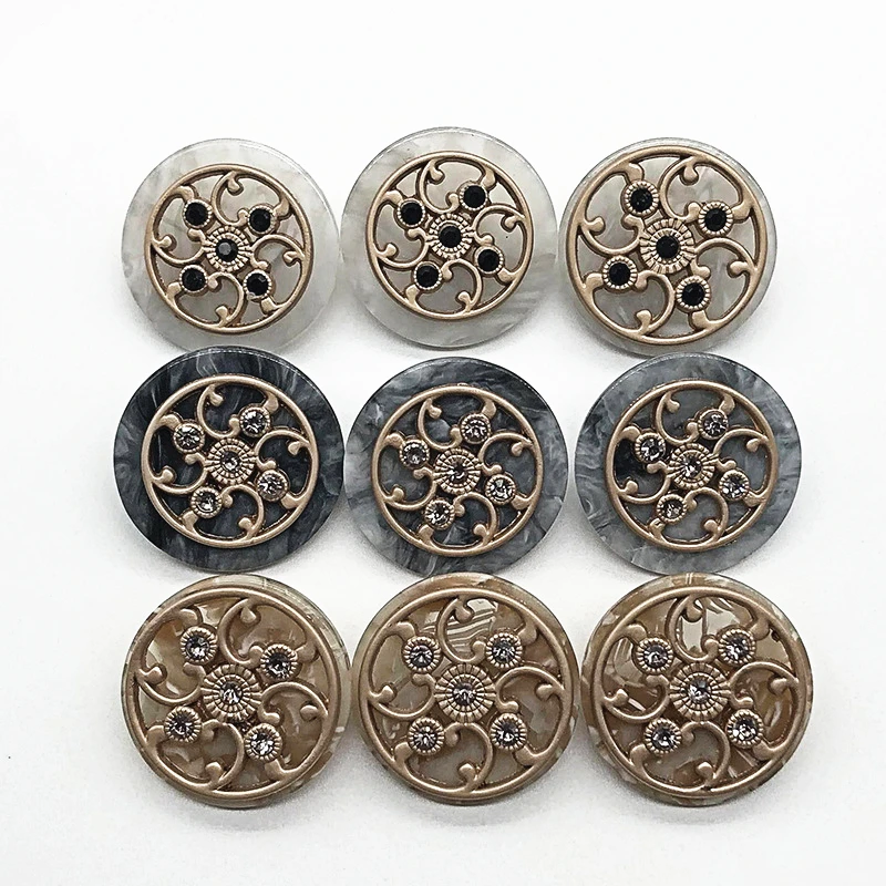 Round Versatile Metal Buttons Coat Windbreaker Top Buttons Clothes