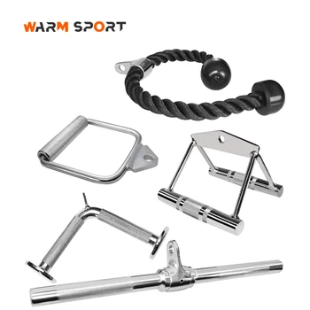 Factory Home Gym Fitness Smith Machine Accessories Handle Press Down Bar Tricep Rope Cable Attachment Set