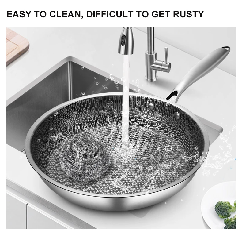 Factory Wholesale 30cm Stainless Steel Cooking Pan With