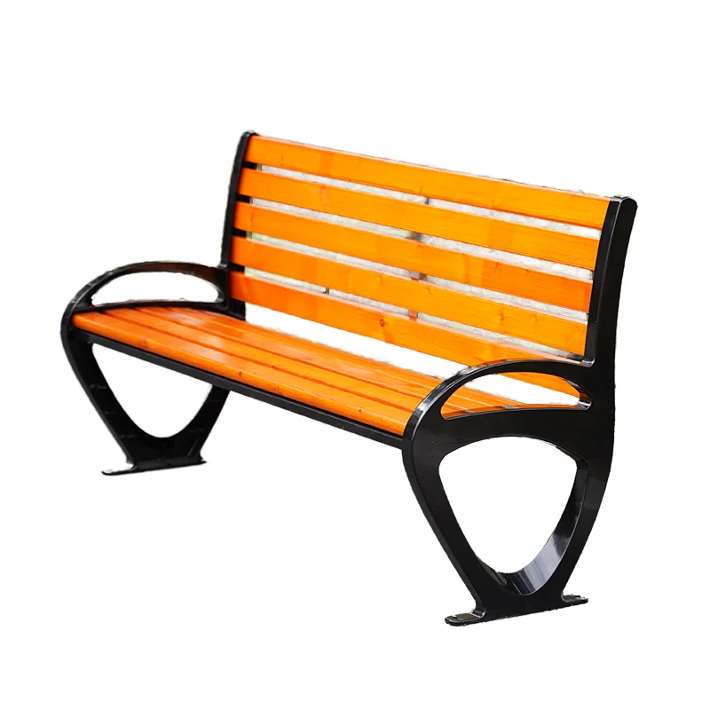 Design sense anticorrosive wood Solid wood outdoor park chair bench with backrest