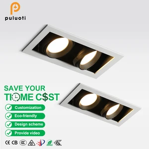 PULUOTI Adjustable Angle Anti-Glare 24W White/Black Recessed Downlight with Easy Installation AR80 Spot Lights Replacements