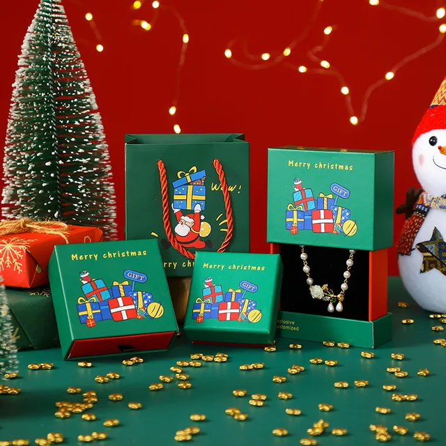 New Model Launched Christmas Style Jewelry Box Multi Specification Customizable Jewelry Box Wholesale of Factory Jewelry Boxes