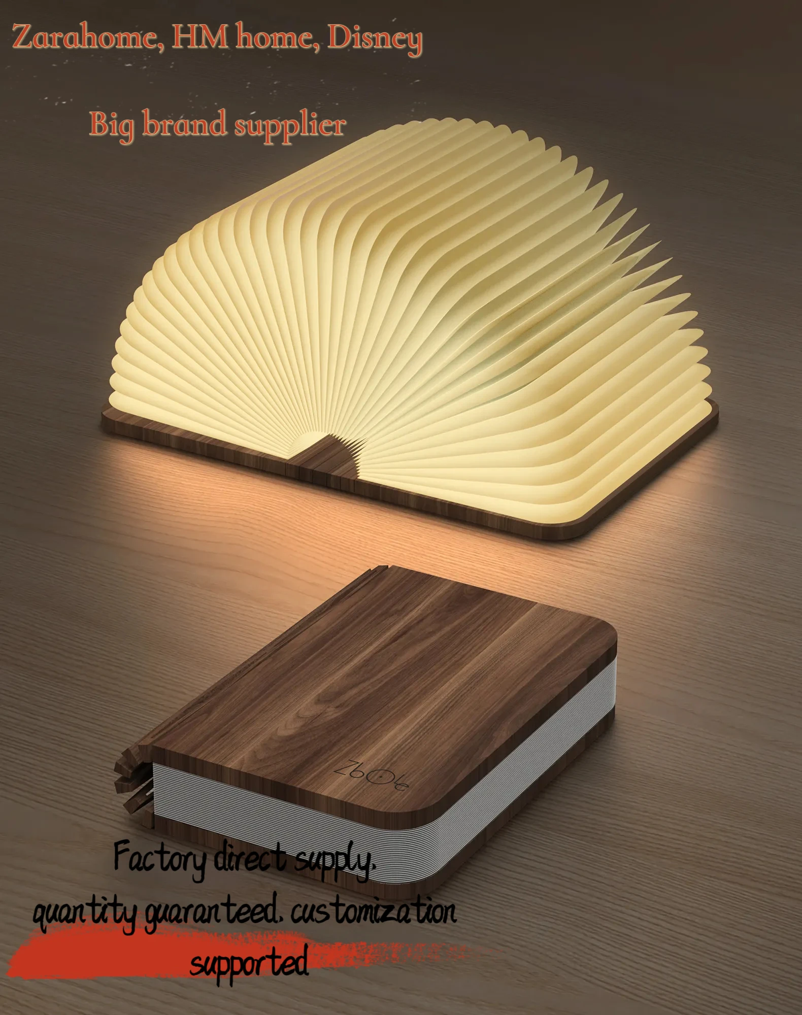 Factory's Hot-Selling Customized LED Folding Paper Night Light Book Lamp Portable Small Decoration for Campus for Living Room