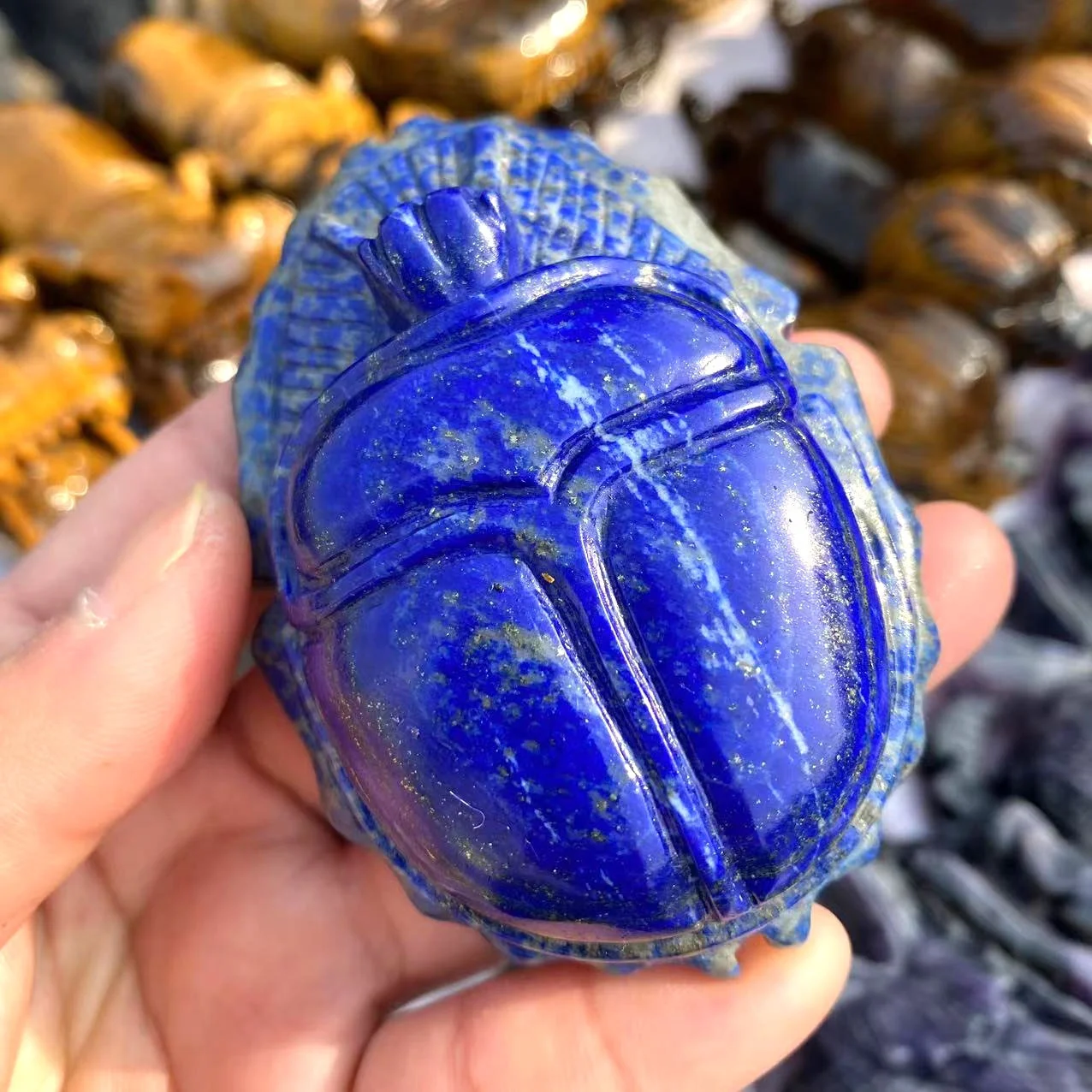 Wholesale Natural Lapis Lazuli Scarab Carving - Crystal Amulet for