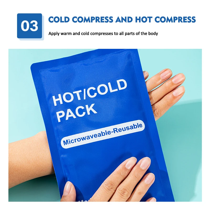 high quality custom gel ice pack logo reusable nylon ice bag 23*13cm hot cold compress relieve pain