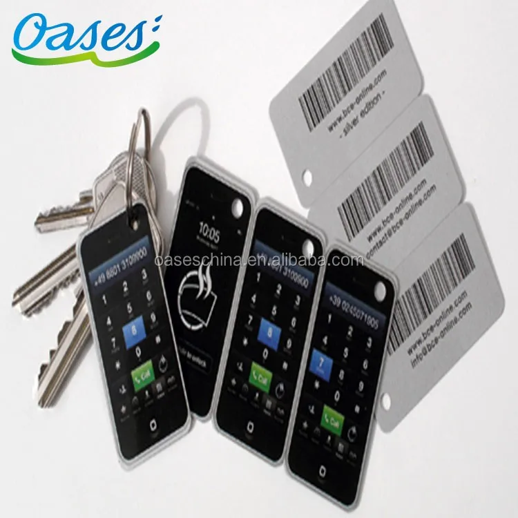Full Color Printing 3 up Plastic Combo Barcode Card Key Tag