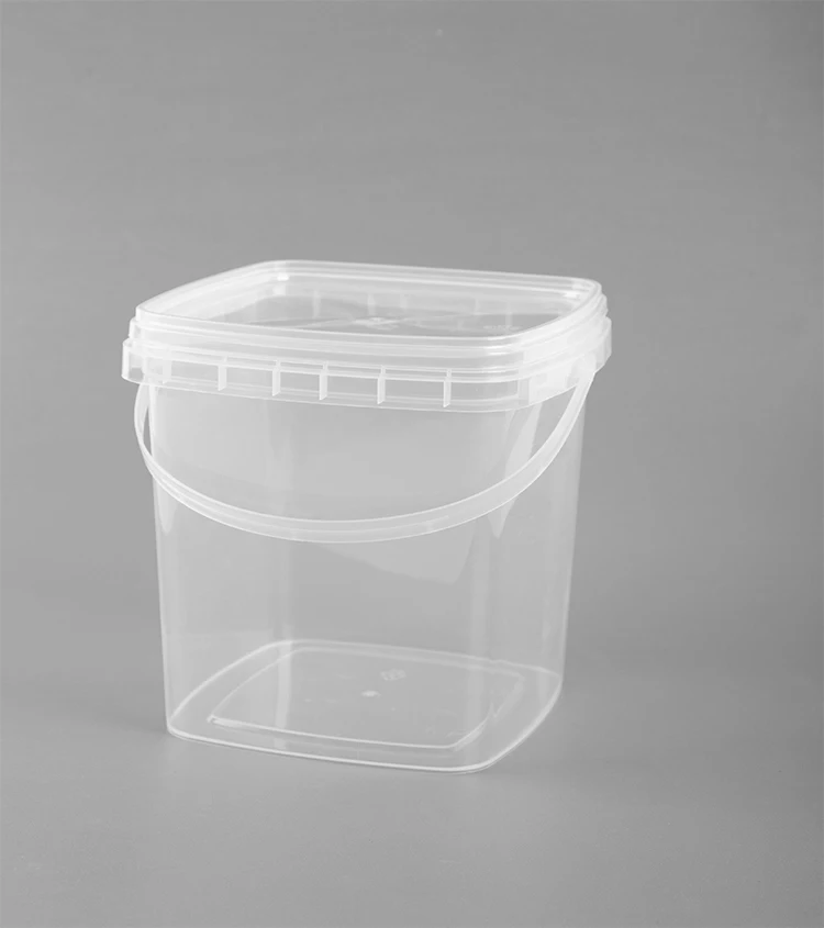 280ml 500ml 1l 2 Liters Small Food Grade Clear Square Plastic Buckets