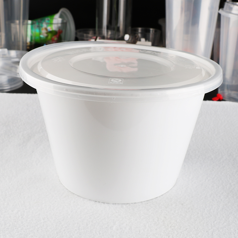 1750 мл 62 унции молочно-белые круглые пластиковые ведра для попкорна с крышкой 200 шт. в каждой коробке