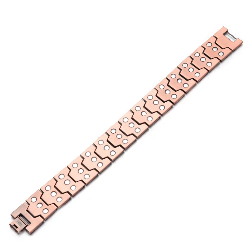 Hot Selling Super Quality Big Size Health Magnetic Therapy 45pcs Magnets Magnetic 99.9% Solid Pure Copper Bracelet for Healing