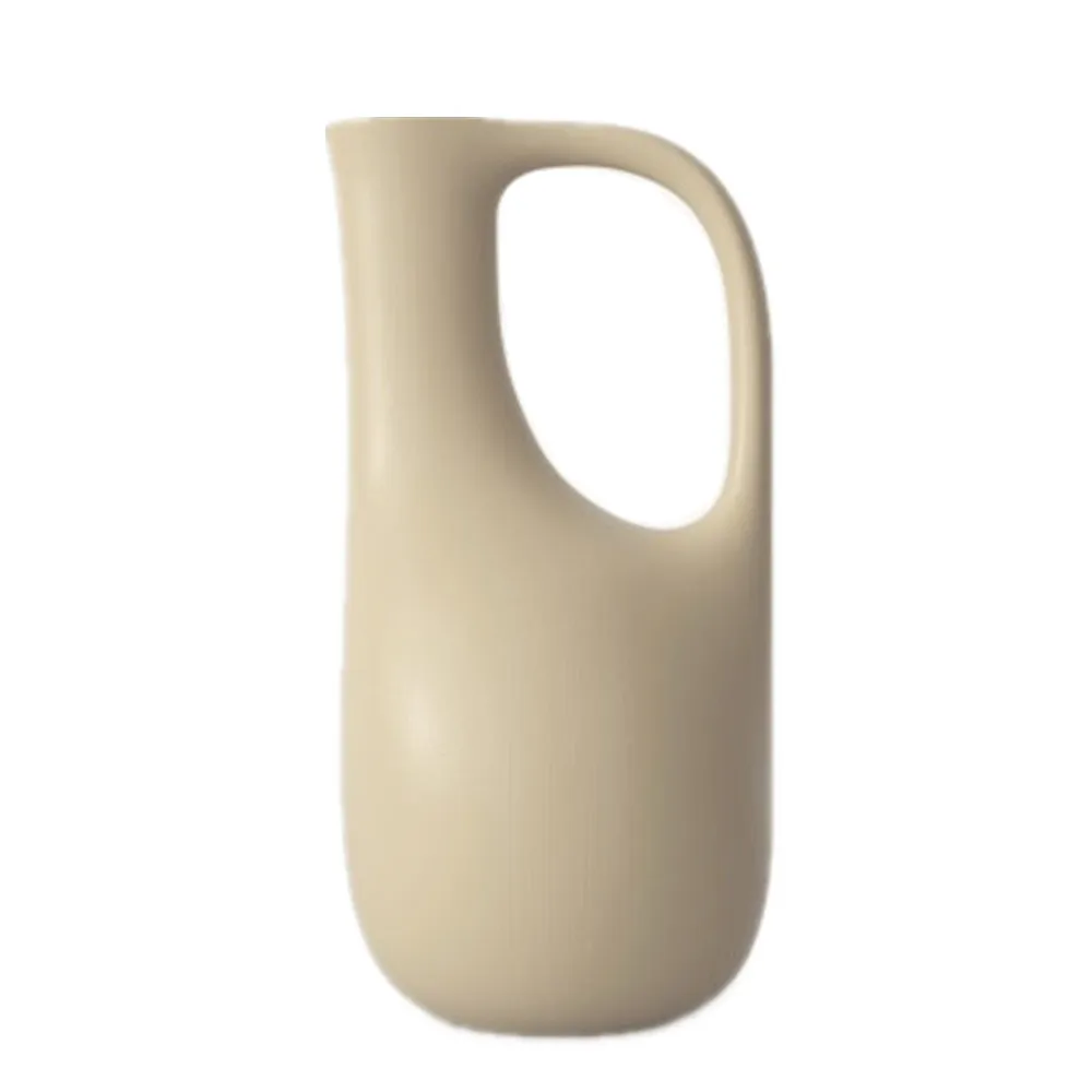 Настольный декор, 10 дюймов, домашнее украшение, полирезиновая ваза для цветов, глиняный эффект, сосуд из полимерной смолы с ручкой