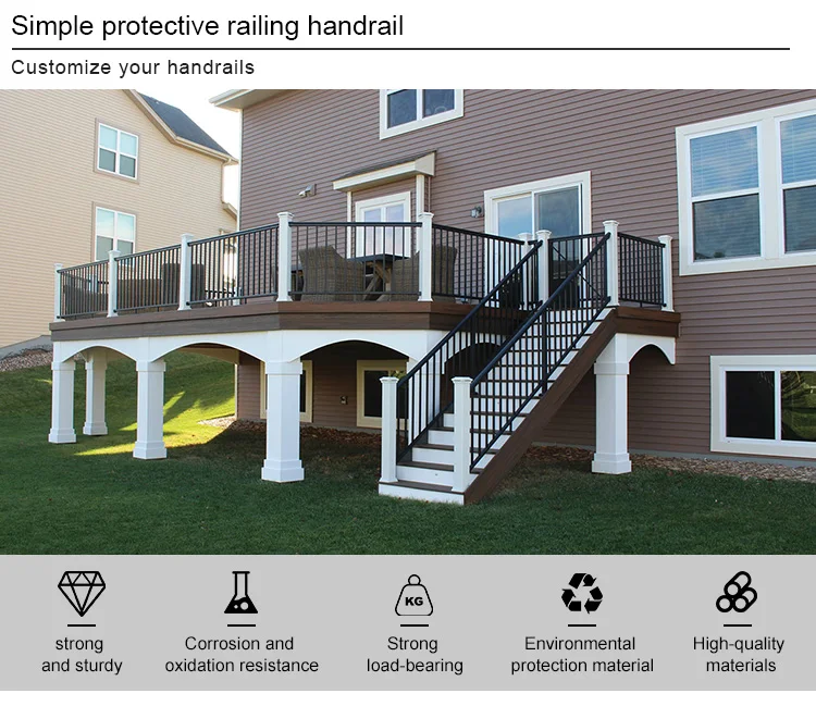 European Design Handrail Frameless Balcony Exterior Railing Metal ...