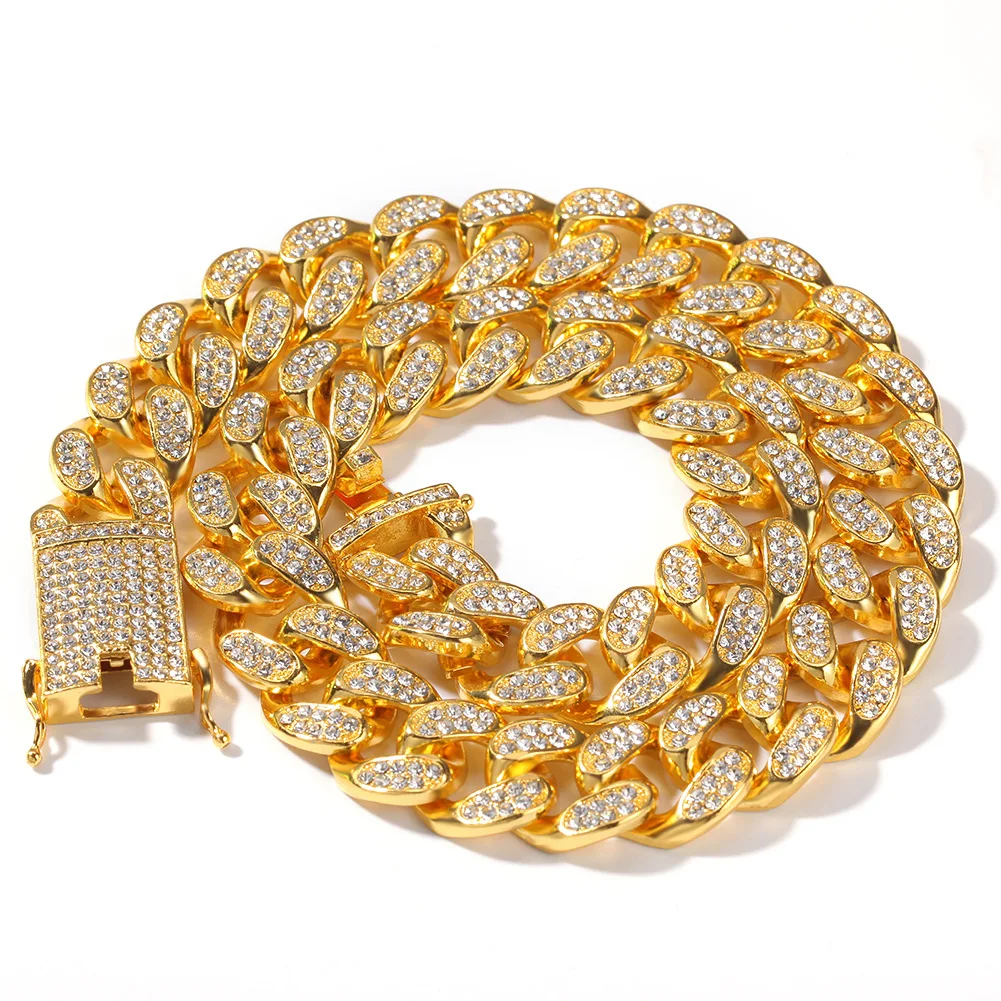 Men Fashion Diamond Alloy Cuban Bracelet