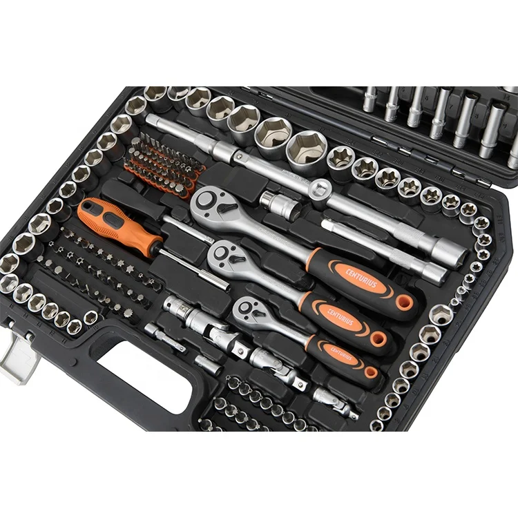 KAFUWELL H18007AW 216PCS Tools Kit Tool Box Professional Socket Wrench Set Ratchet Handle Socket Bits CRV Kit Ratchet Set
