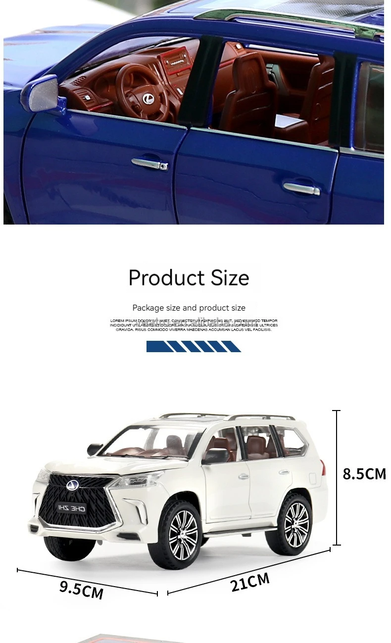 レクサス LX570 1/24 ホワイト Amazon.com: CHANGZHENZHEN Toy car Model 1:24 for Lexus LX570