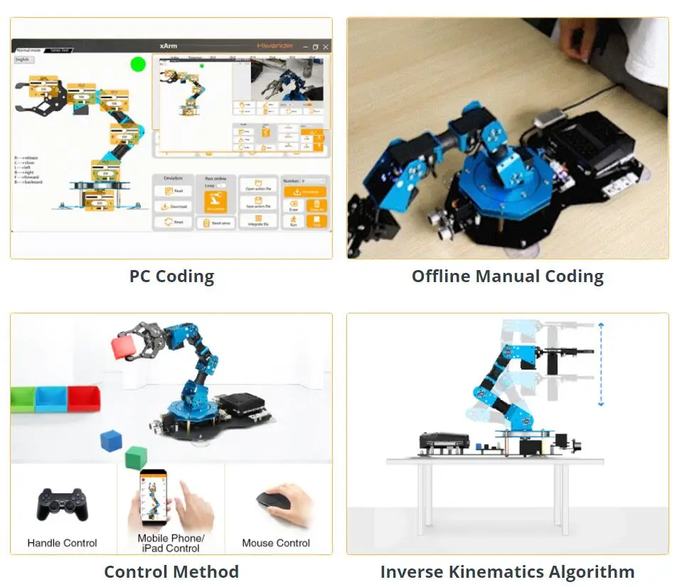 xArm 2.0: Hiwonder New Intelligent Robotic Arm Support Scratch & Python  Assemble Programmable Robotic Kit