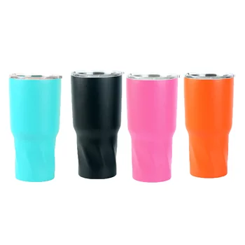 2023  color creative fashion double wall powder coating stainless steel tumbler with lids beer