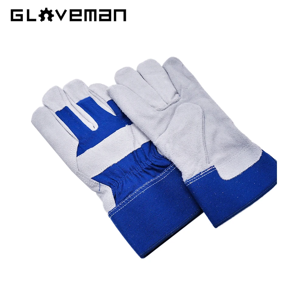 Сверхпрочная конструкция GLOVEMAN из воловьей кожи устойчивая к порезам промышленный риггер Безопасная рабочая парусина коровьей спилковой Сварочная