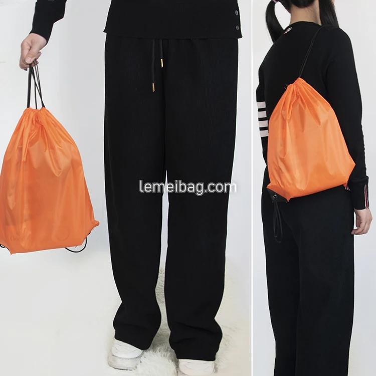 Drawstring Backpack Bags Cinch Sack Cheap Waterpoof 210D Polyester Drawstring Bag