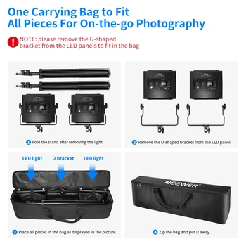 Neewer 2-PackAdvanced660LED Panel Video Light Kit Photography Dimmable2.4GWireless Remote Control for Studio Shooting detail image
