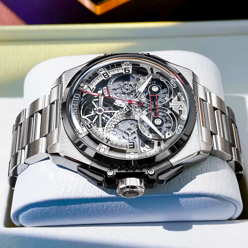 OUPINKE Men's Mechanical China Rolex Watch 45mm Steel Dial