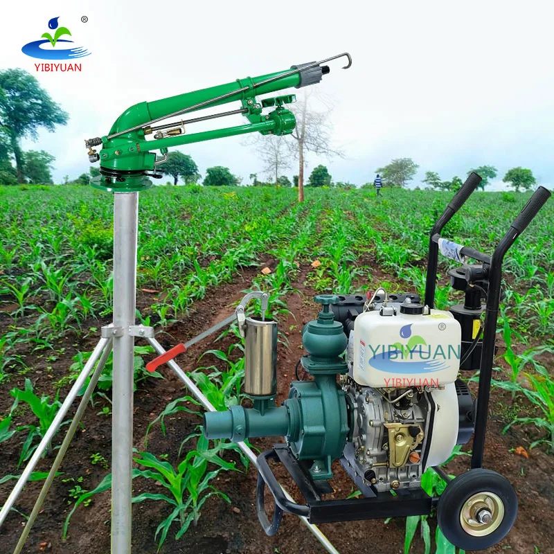 Diesel Water Pump Complete Irrigation System Metal Full Set Big Rain Gun Sprinkler for Garden Irrigation Farming Agricole