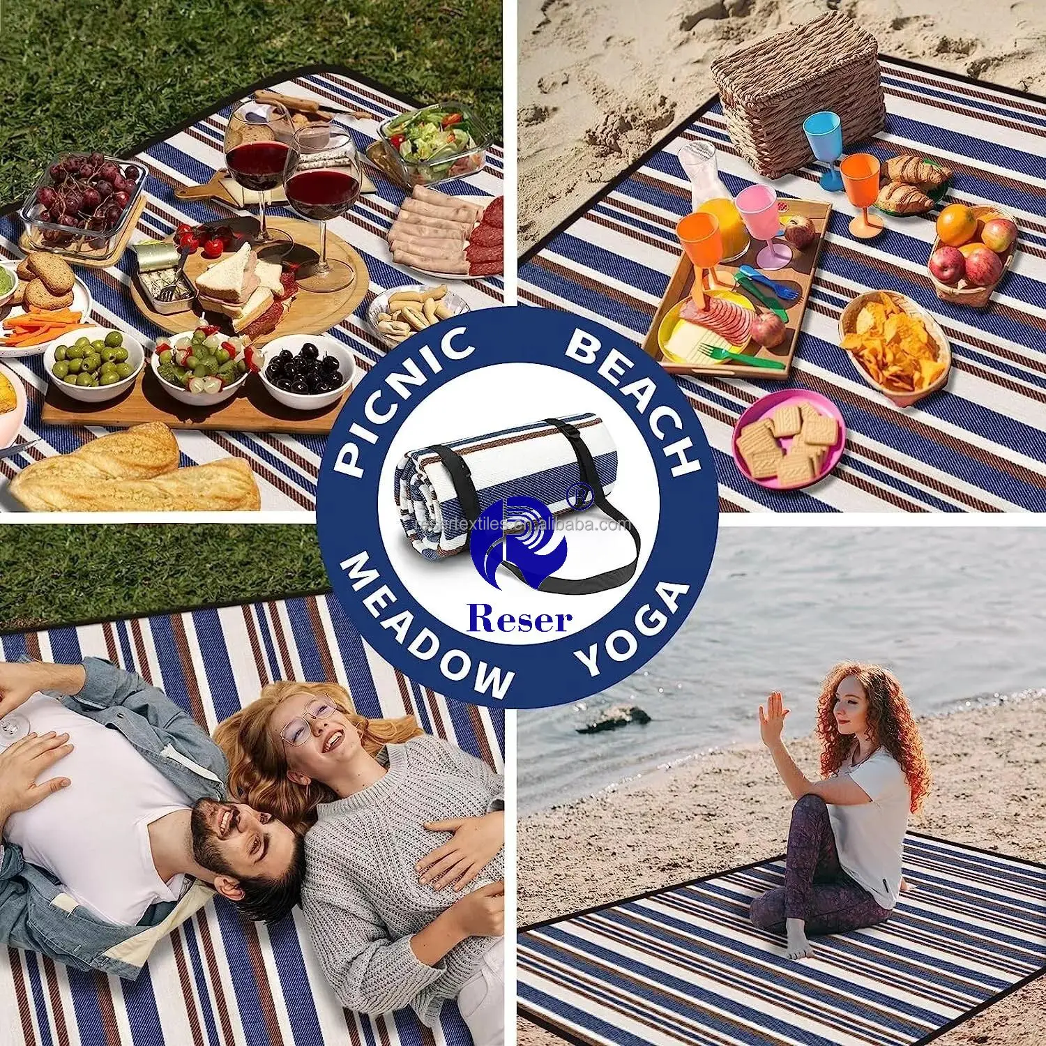 Extra Large 59''x78.7'' Dual-Layer Picnic Mat Waterproof Foldable Blanket for Outdoor Adventures