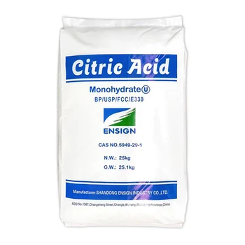 High Quality 99.5% Food Grade Citric Acid Monohydrate from China Used as Flavor Acidulant Antioxidant Cleaner and Descaler