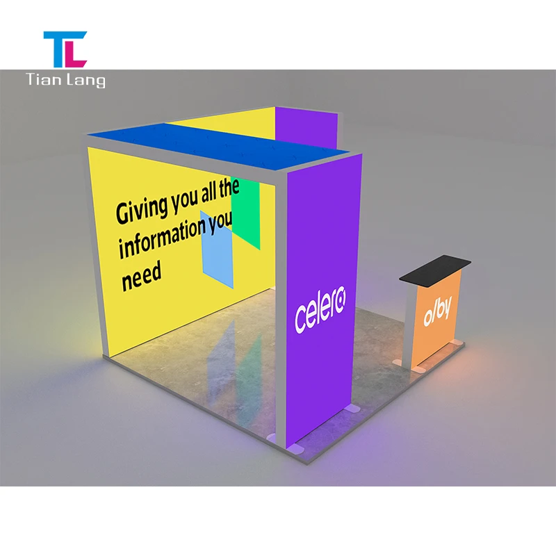 TianLang Modulare Messebooths Anzeige Tragbares Stoff-Hintergrunddesign Bodenständiges Design Ausstellungbooth