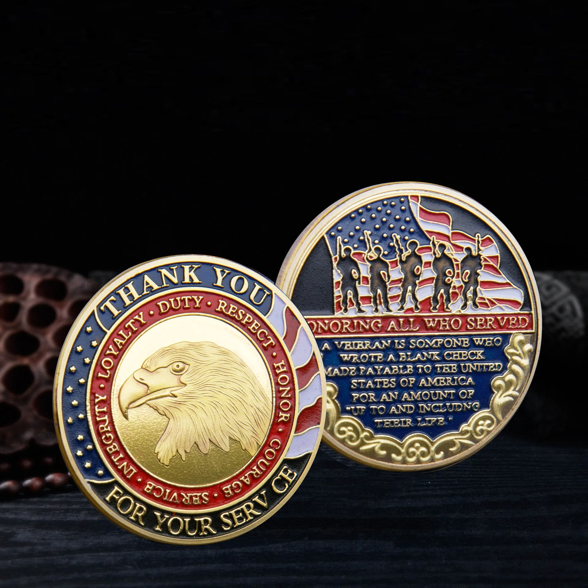 Marine Corps 250th Anniversary Challenge Coin - US Military Commemorative Collectible With Patriotic Design