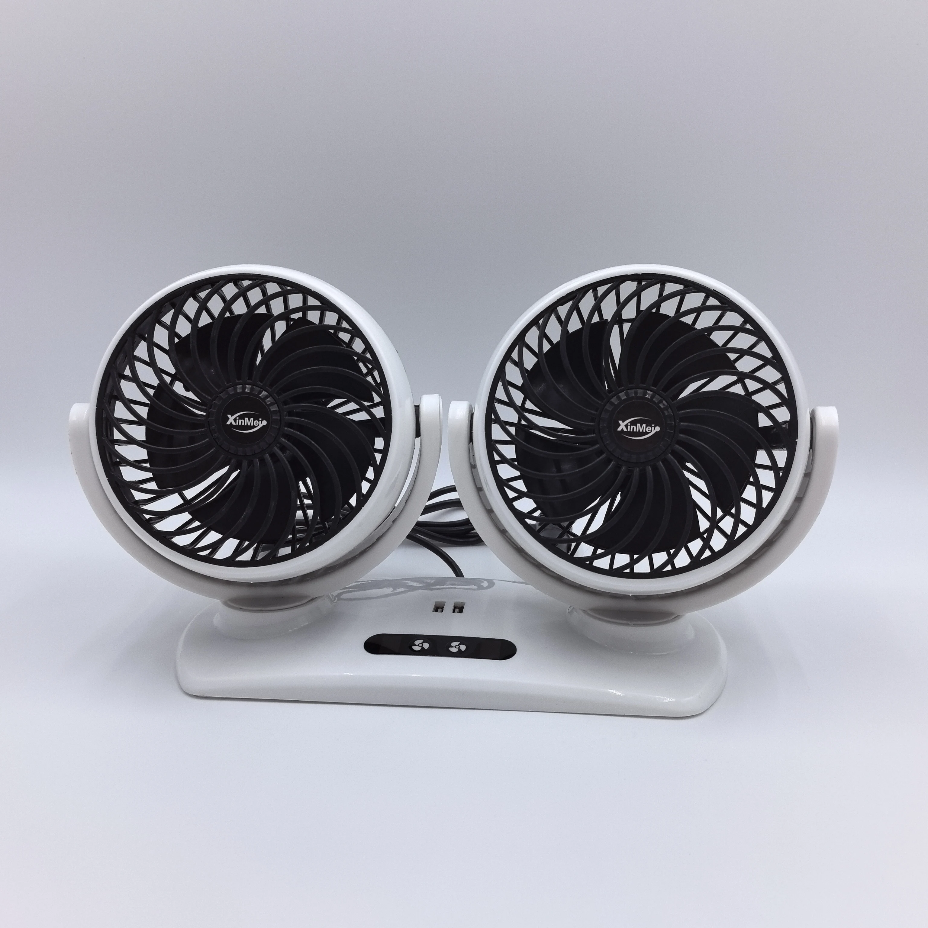 Регулируемый штормовой вентилятор Автомобильный Электрический с низким уровнем шума и 2 головками автомобильный вращением на 360 градусов