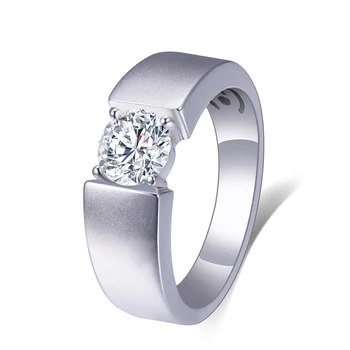 Messi Jewelry MSR-516 18k White Gold 0.5ct lab grown diamond Man Engagement Wedding Band Ring boy gift ideas