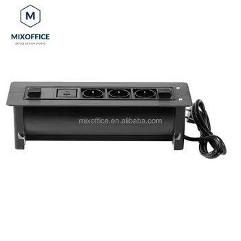 Electronic Flip up EU Power Plug Rotating Desktop Electrical Conference Table Socket Outlet/Multimedia Tabletop Socket