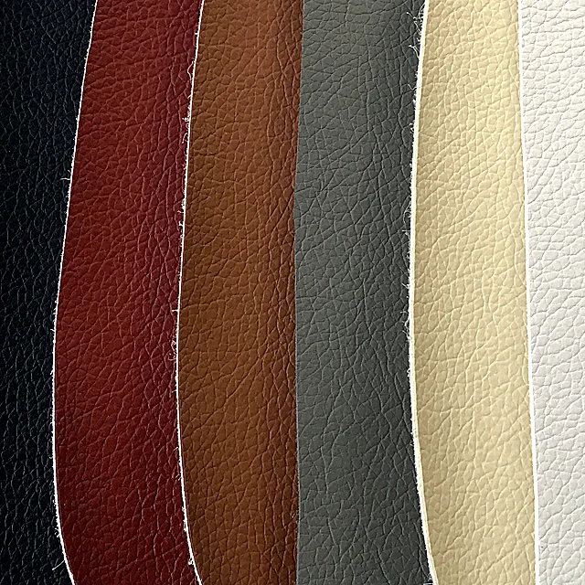 Waterproof Litchi Embossed PU Microfiber Leather Fabric Vinyl for Car Seat Cover Decorative Furniture Use