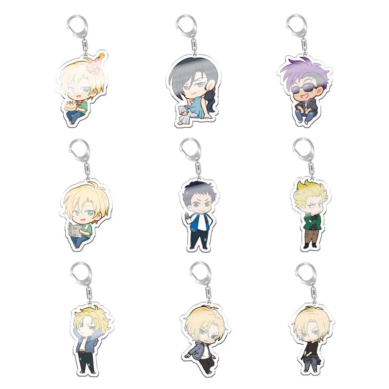 banana fish accessories Anime BANANA FISH Keychain Acrylic Cosplay Figures Keyrings for Bag Car Key  Chains Cartoon Women Men Jewelry Gift Accessories