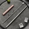 silver straw + rose gold cover
