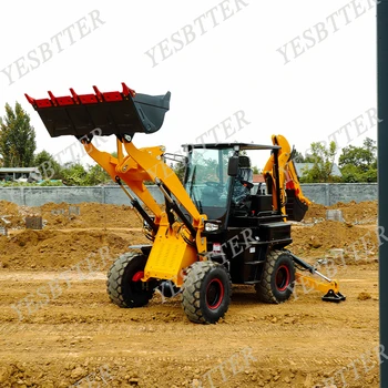 Cheap New 4x4 Wheel Loader Backhoe Excavator Mini China Small Backhoe Loader with CUMMINS Engine