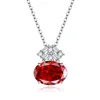 Single pendant+OShaped chain (red)