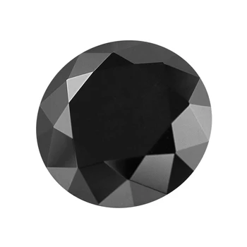 Redoors Gems Large Gemstones Loose Lab Created Diamond Round cut Black color 6.5mm Moissanite