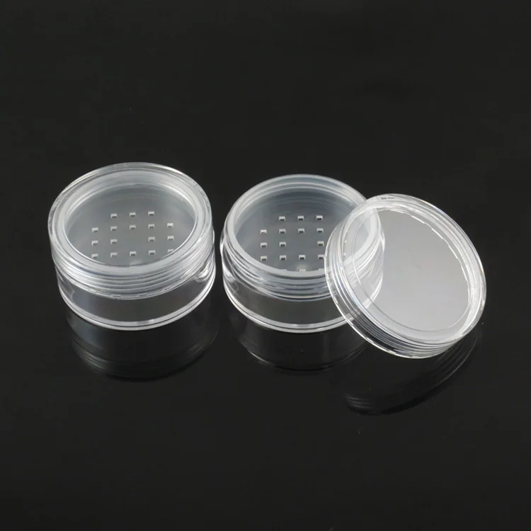 Free Shipping MOQ 500pcs TM-ES1837 20ml clear Cosmetic Loose Powder Container Empty Plastic Transparent case with