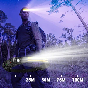 10 Lighting Mode Headlamp Led Rechargeable 3 Light Beam Headlight Motion Sensor Mining Headlamp With Clip factory