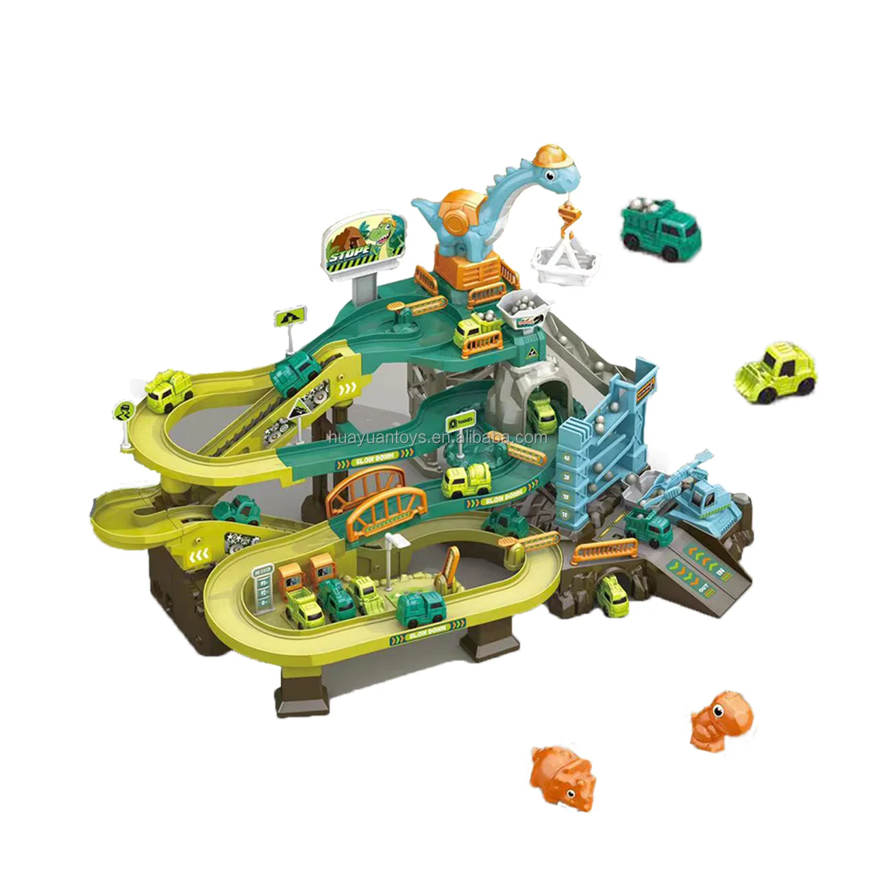 Educational Great Adventure Series Assembly Electric Engineering Vehicle Slot Set Toy
