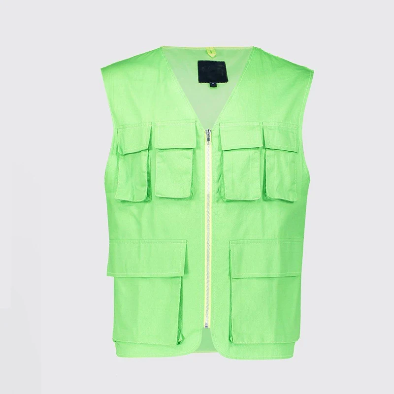 Sleeveless Neon Utility Vest