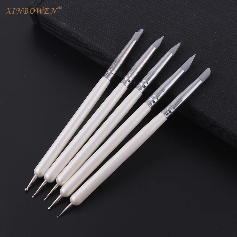 Xin Bowen Two Multifunctional Indentation Pen Pottery Clay Sculpture Repair Tool Nail Art Silicone Drill Pen