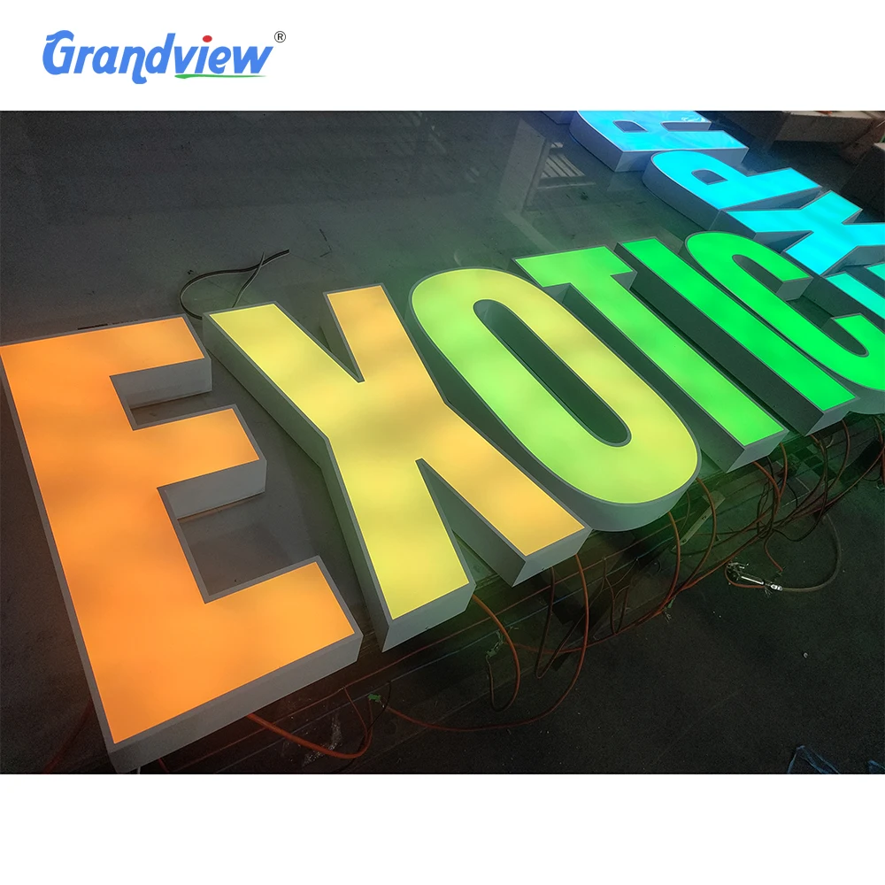 Fast Ship Coffee Shop Bar Brand Custom Metal Acrylic Bright Signage 3D LED Plastic Luminous Character Frontlit Light Letter Sign details