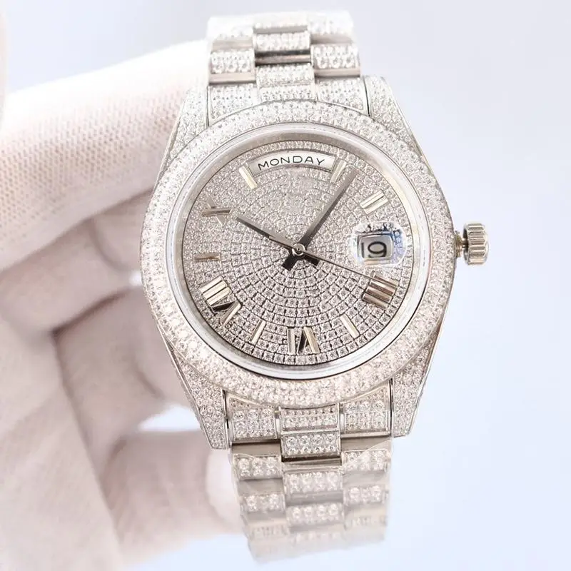 Diamond Watch Mens Designer Watches Moissanites Zircon Wristwatch ...