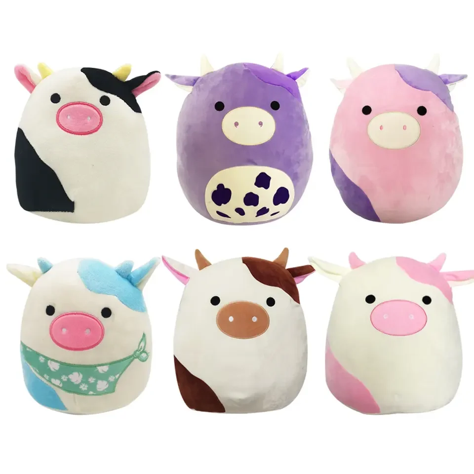 Custom Squishmallowable Cartoon Rainbow Unicorn Cow Cute Kawaii Stuffed