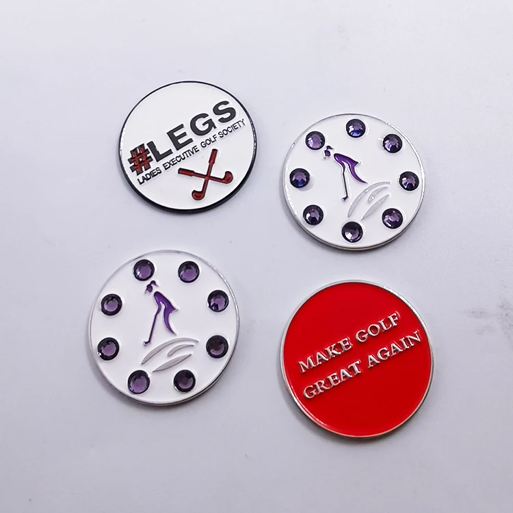 Custom Blank square Shape Forged Hammered Laser Engraving Golf Ball Marker supplier