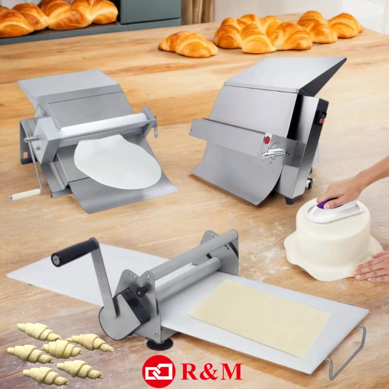 Countertop Bakery Riversable Electric Manual Dough Sheeter Table Top Somersault Laminator for Fondant Pizza Make Rolling Machine