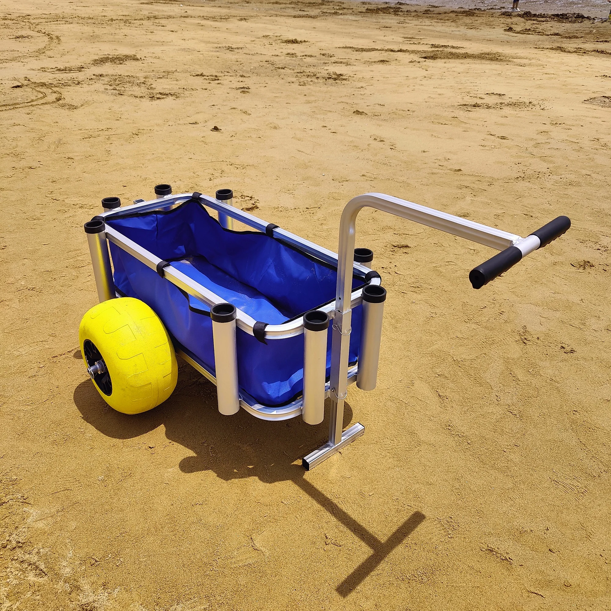 Outdoor Aluminium Trolley With 2 Balloon Wheel Tires Fishing Beach Cart